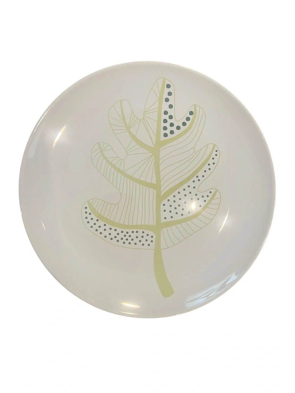IKEA set of 3 Overens Dinner Plates Leaf Pattern Made in Portugal